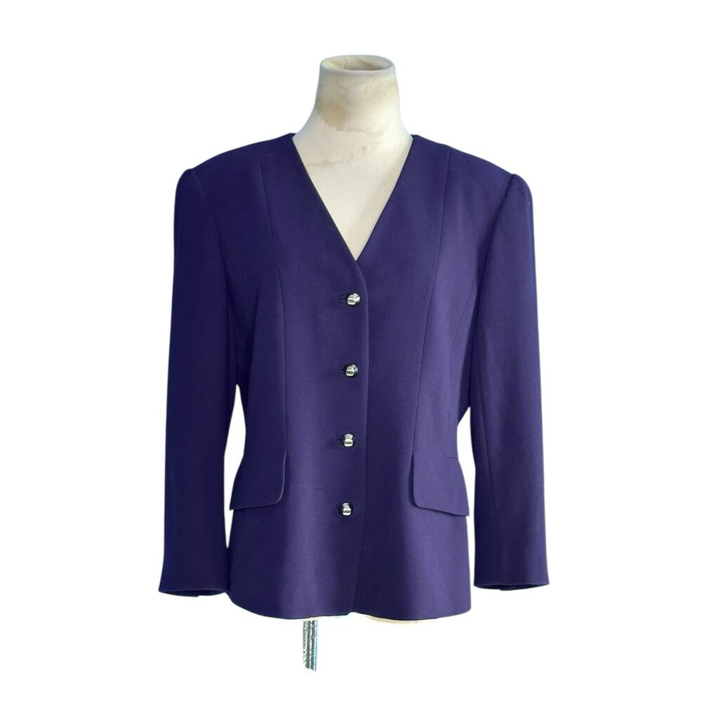 Dana Buchman Petite purple buttoned blazer jacket size 12P